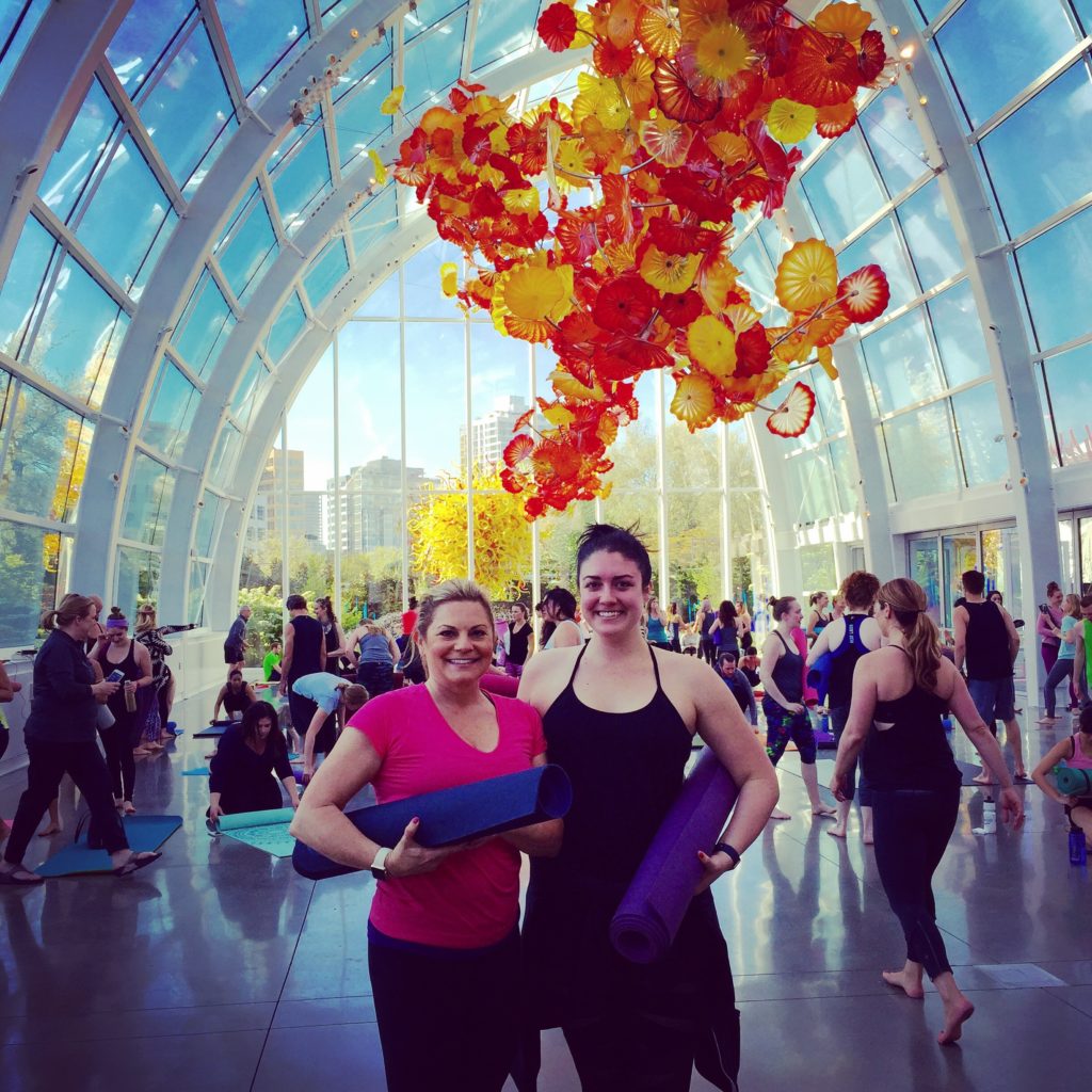 yoga class at Chihuly Garden and Glass